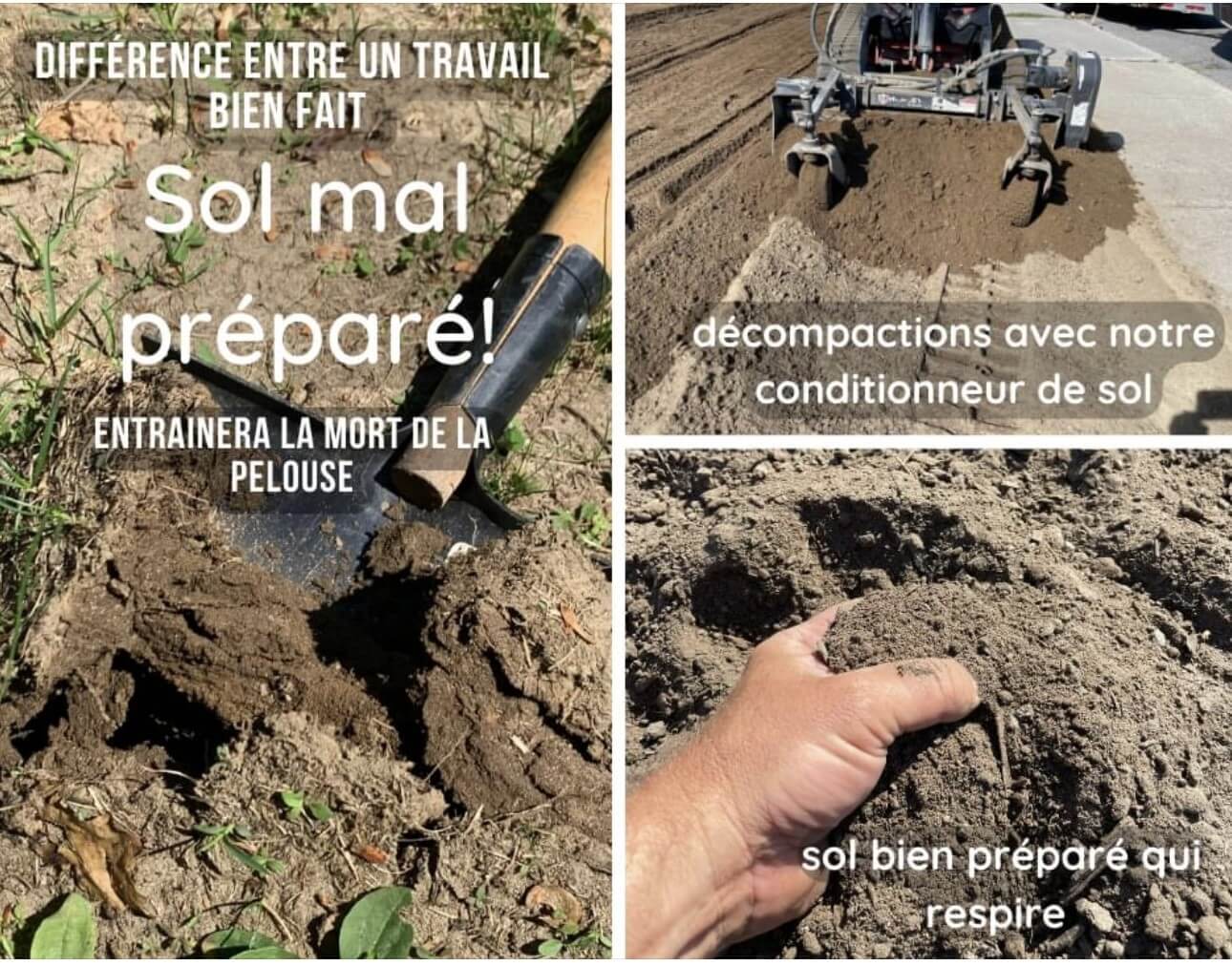 sol mal prepare pelouse probleme compaction Gatineau