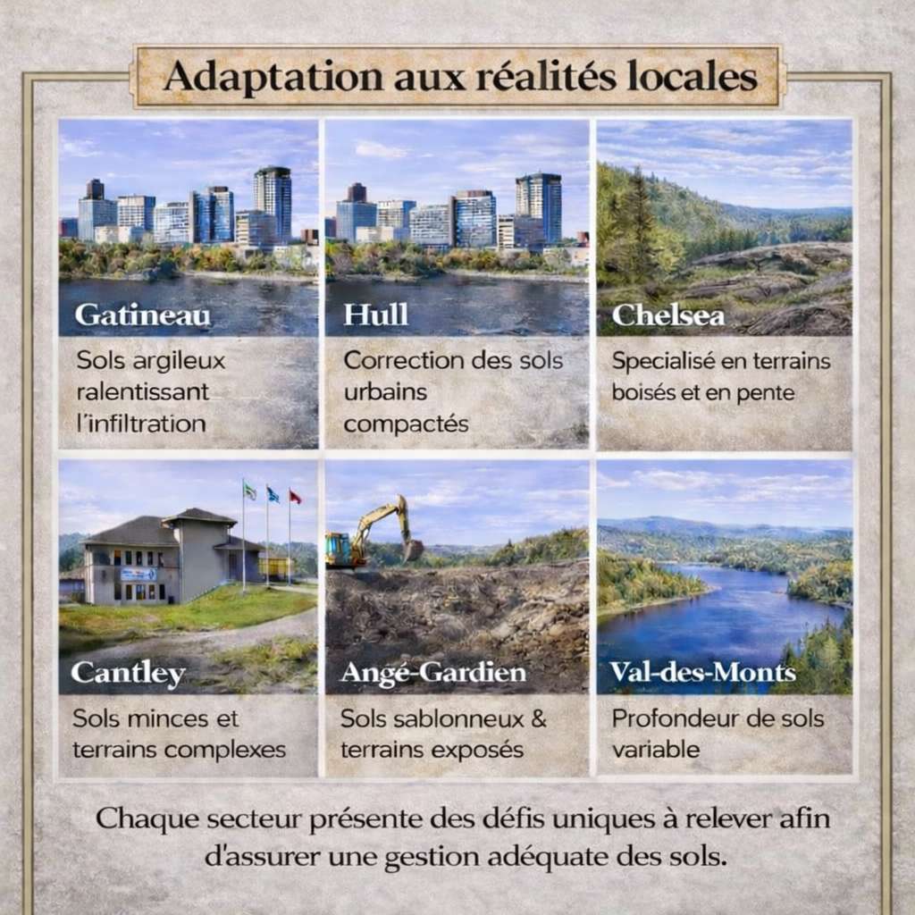 Réalités locales du sol en Outaouais — Gatineau, Chelsea, Cantley, Ange-Gardien, Val-des-Monts
